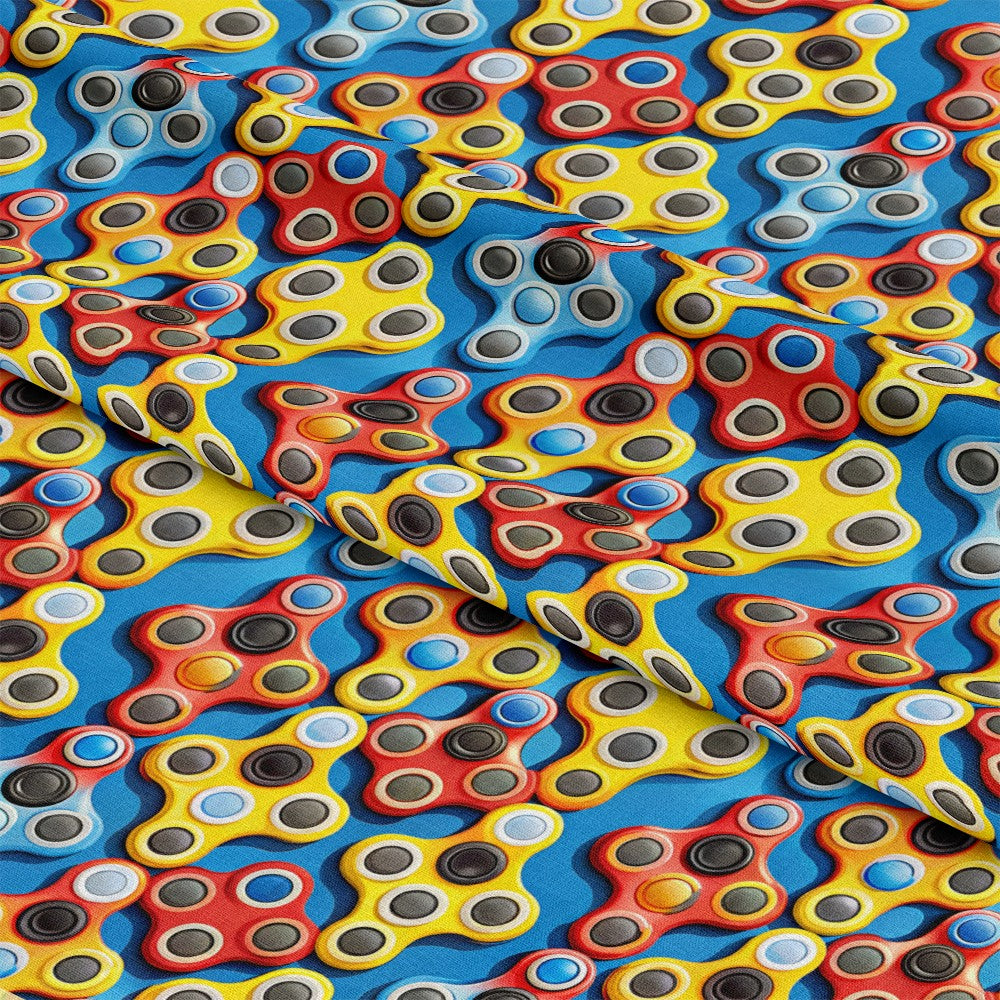 Colorful Fidget Spinner Pattern 2 Quilting Cotton Fabric
