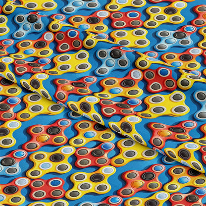 Colorful Fidget Spinner Pattern 2 Quilting Cotton Fabric