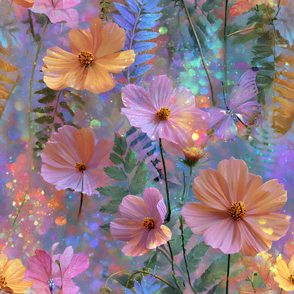 Dreamy Cosmos Floral Ferns Fat Quarter Bundle