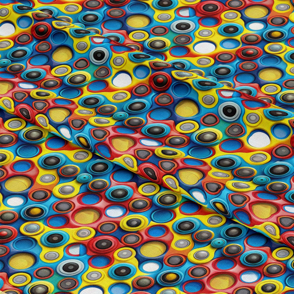 Colorful Fidget Spinner Pattern 6 Quilting Cotton Fabric