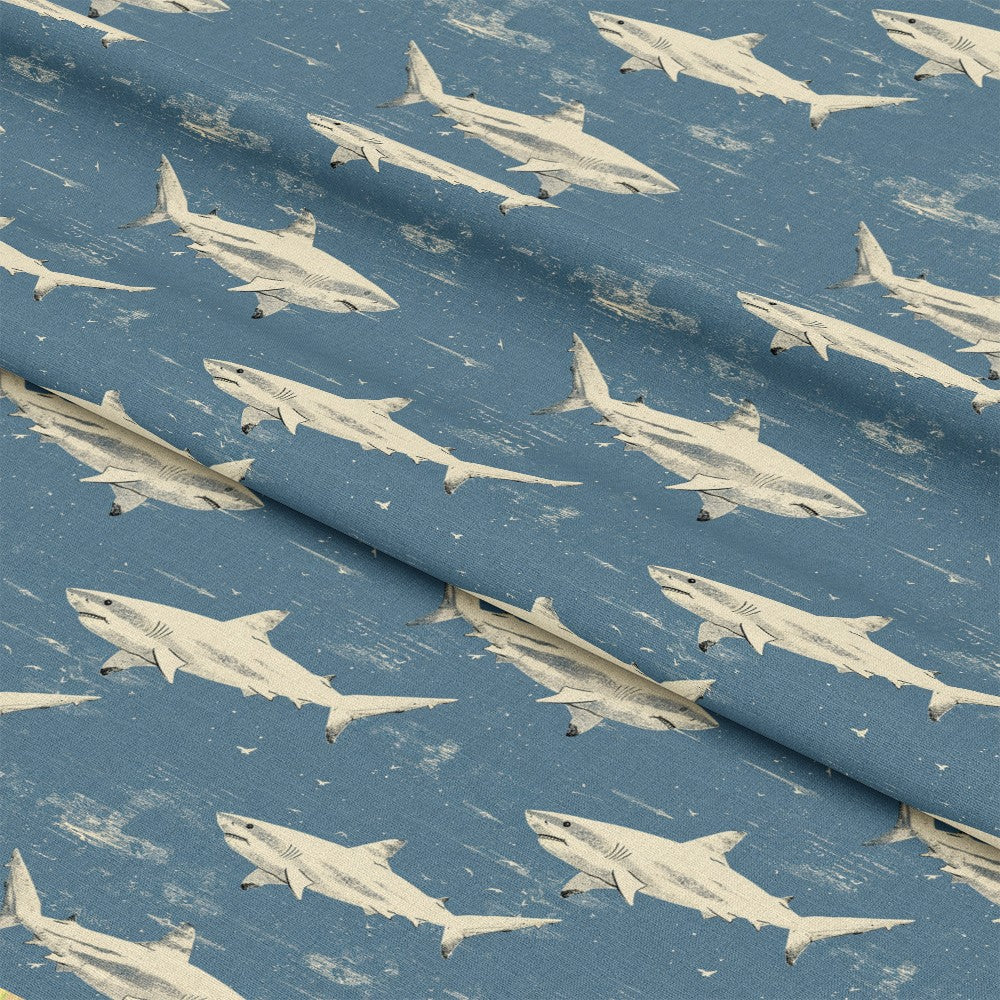 Sharks Circling Pattern 8 Quilting Cotton Fabric