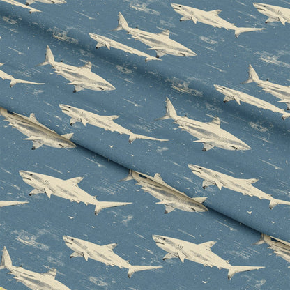 Sharks Circling Pattern 8 Quilting Cotton Fabric