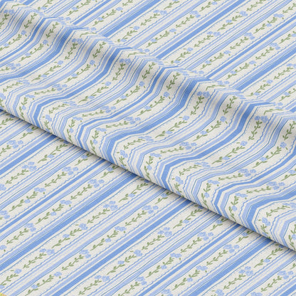 Rosey Blue Stripes Pattern 1 Quilting Cotton Fabric