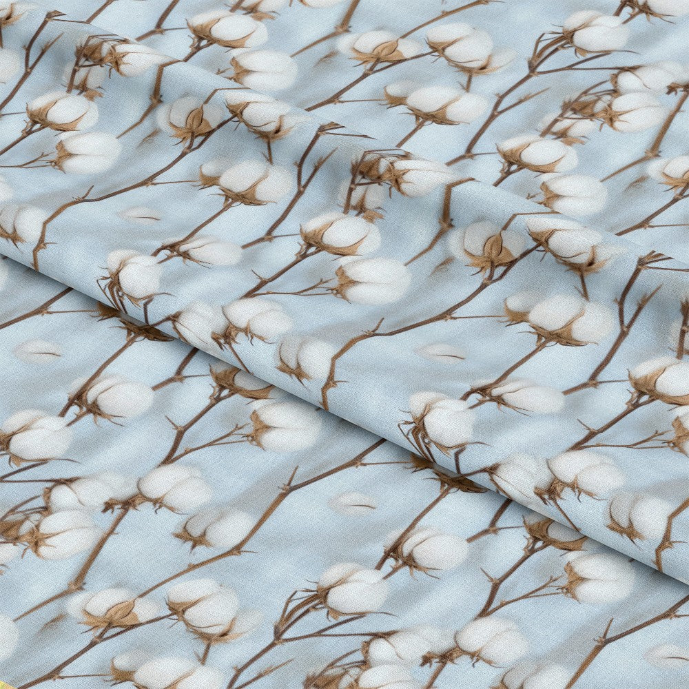Raw White Cotton Pattern 8 Quilting Cotton Fabric
