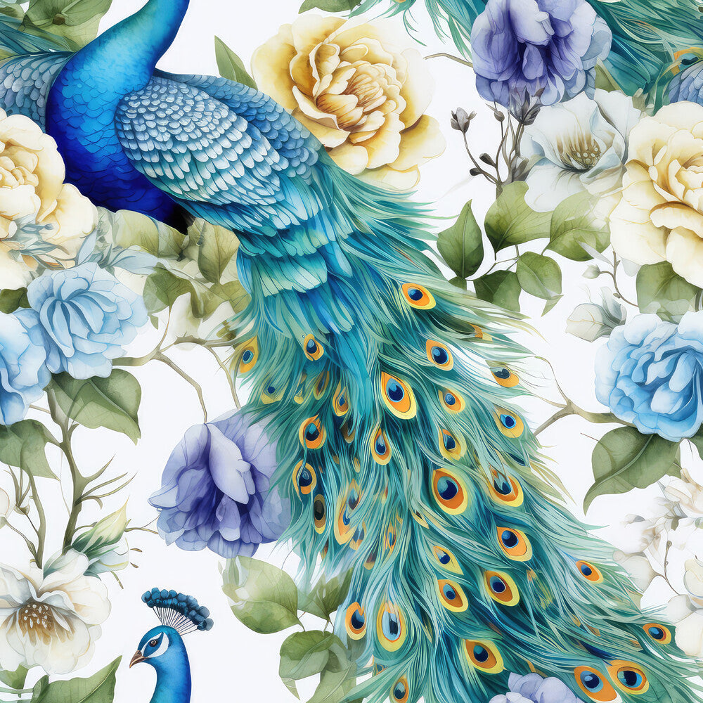 Watercolor Peacocks Fat Quarter Bundle