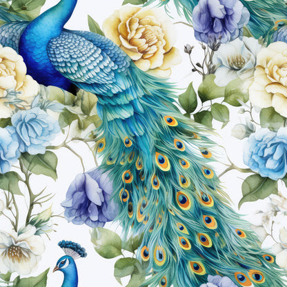 Watercolor Peacocks Fat Quarter Bundle