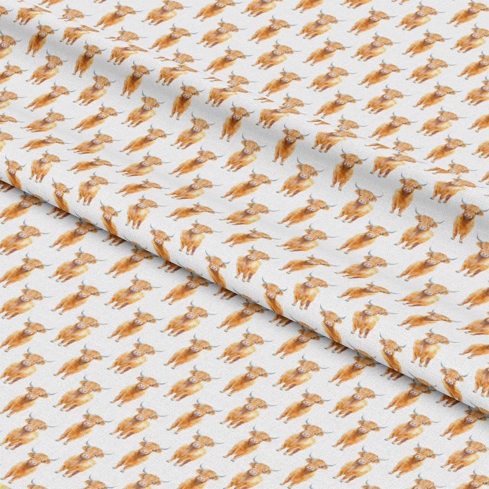 Funky Highland Cows Pattern 2 Quilting Cotton Fabric