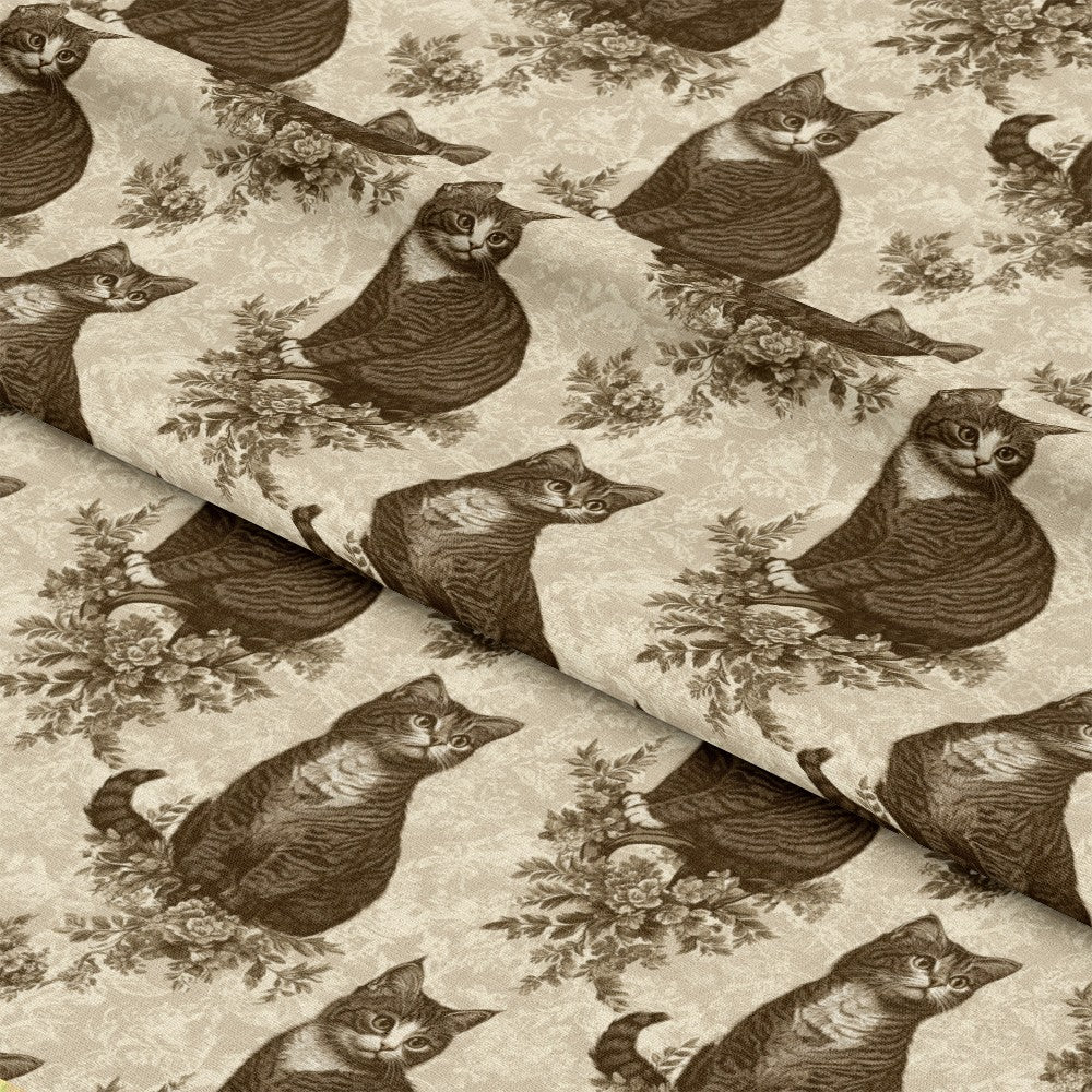 Vintage Cats With Lace Pattern 5 Quilting Cotton Fabric
