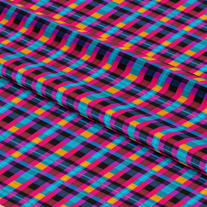 Neon Gingham Pattern 10 Quilting Cotton Fabric