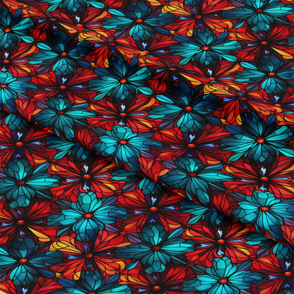 Stained Glass Christmas Pattern 13 Quilting Cotton Fabric