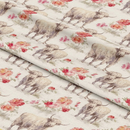 Highland Cows on the Farm Pattern 3 Quilting Cotton Fabric