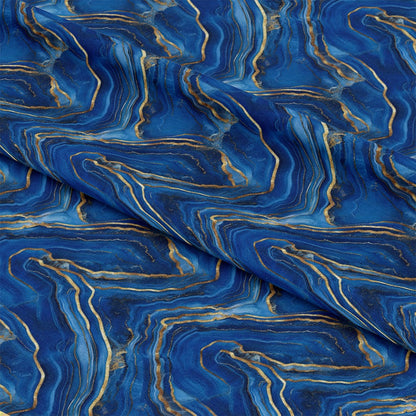 Royal Blue and Gold Agate Pattern 6 Quilting Cotton Fabric