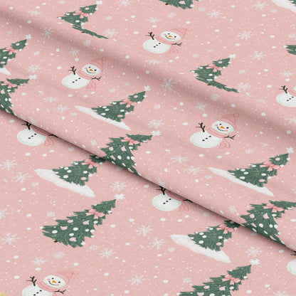 Sweet Pink Christmas Pattern 7 Quilting Cotton Fabric