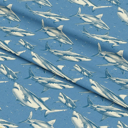 Sharks Circling Pattern 2 Quilting Cotton Fabric