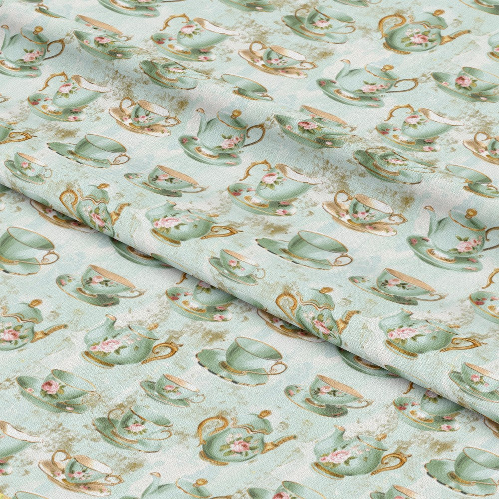 Whimsical Tea Party Pattern 2 Quilting Cotton Fabric