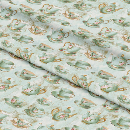 Whimsical Tea Party Pattern 2 Quilting Cotton Fabric