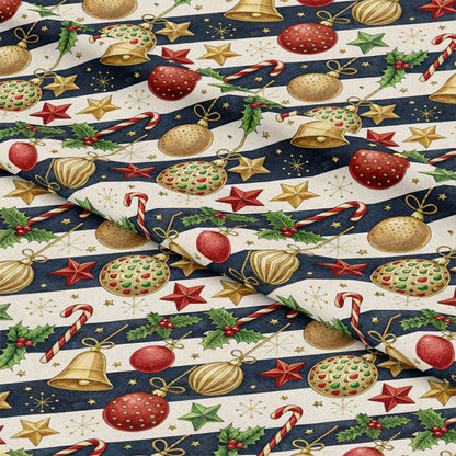 Christmas Ornaments Pattern 9 Quilting Cotton Fabric
