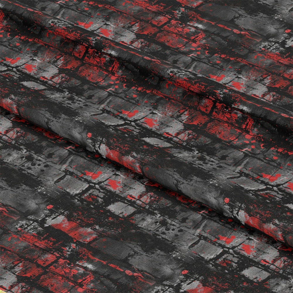 Red and Black Grunge Pattern 6 Quilting Cotton Fabric
