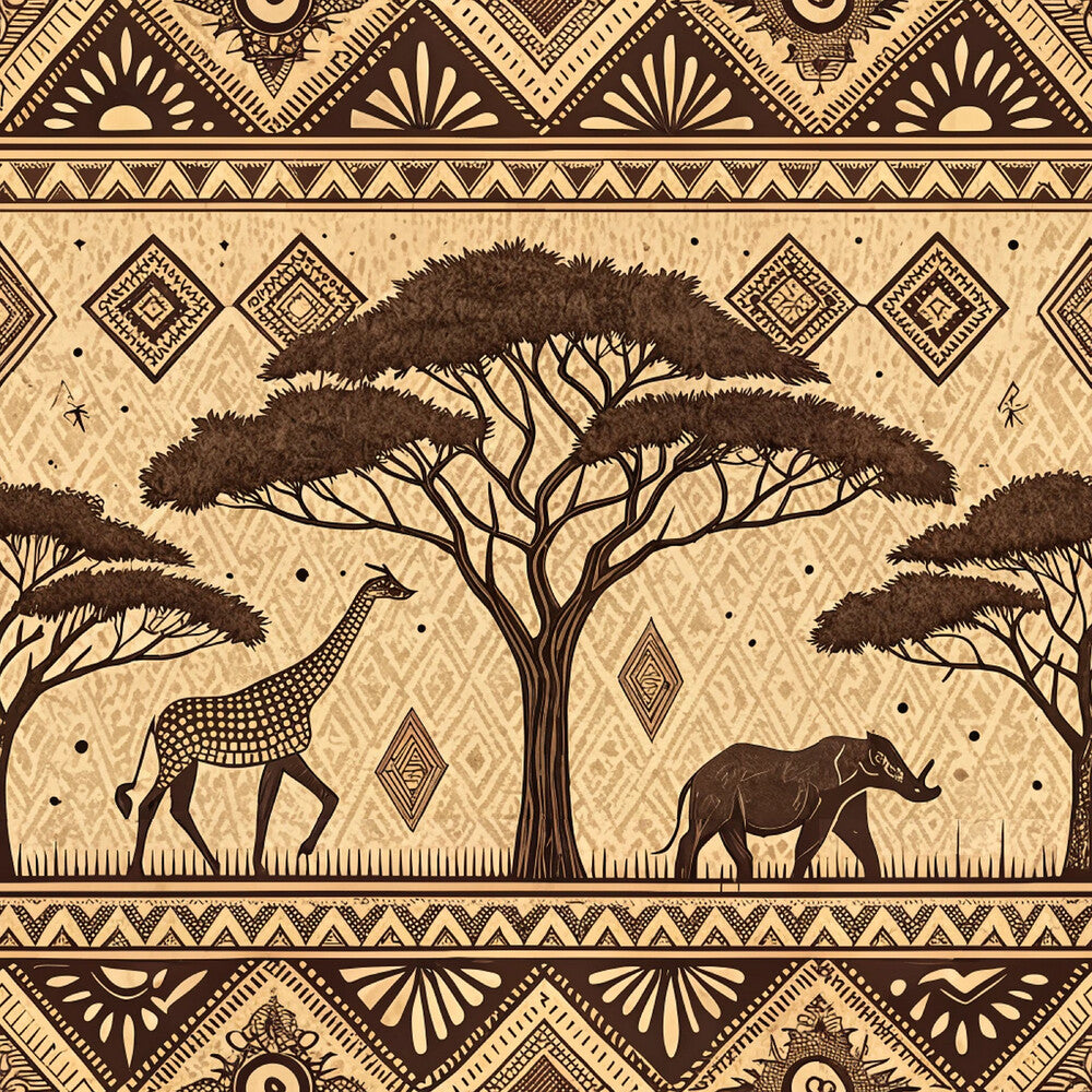 African Mud Cloth Line Art Fat Quarter Bundle
