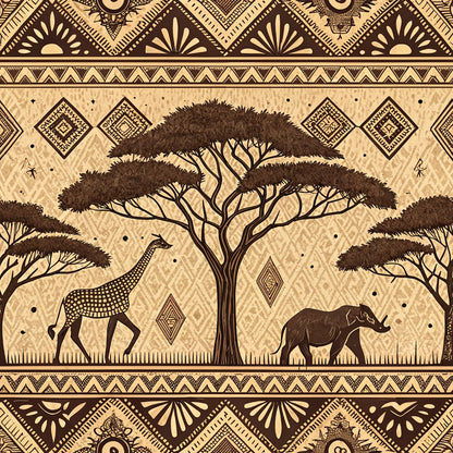 African Mud Cloth Line Art Fat Quarter Bundle