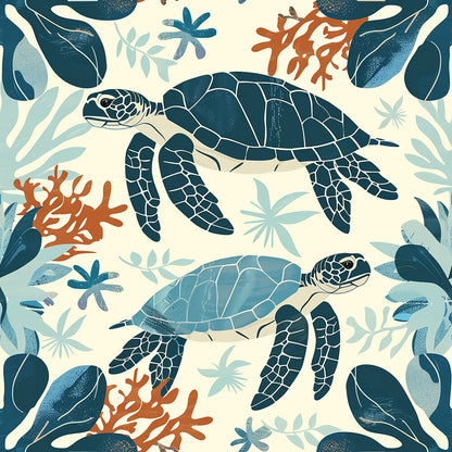 Handdrawn Sea Turtles Fat Quarter Bundle