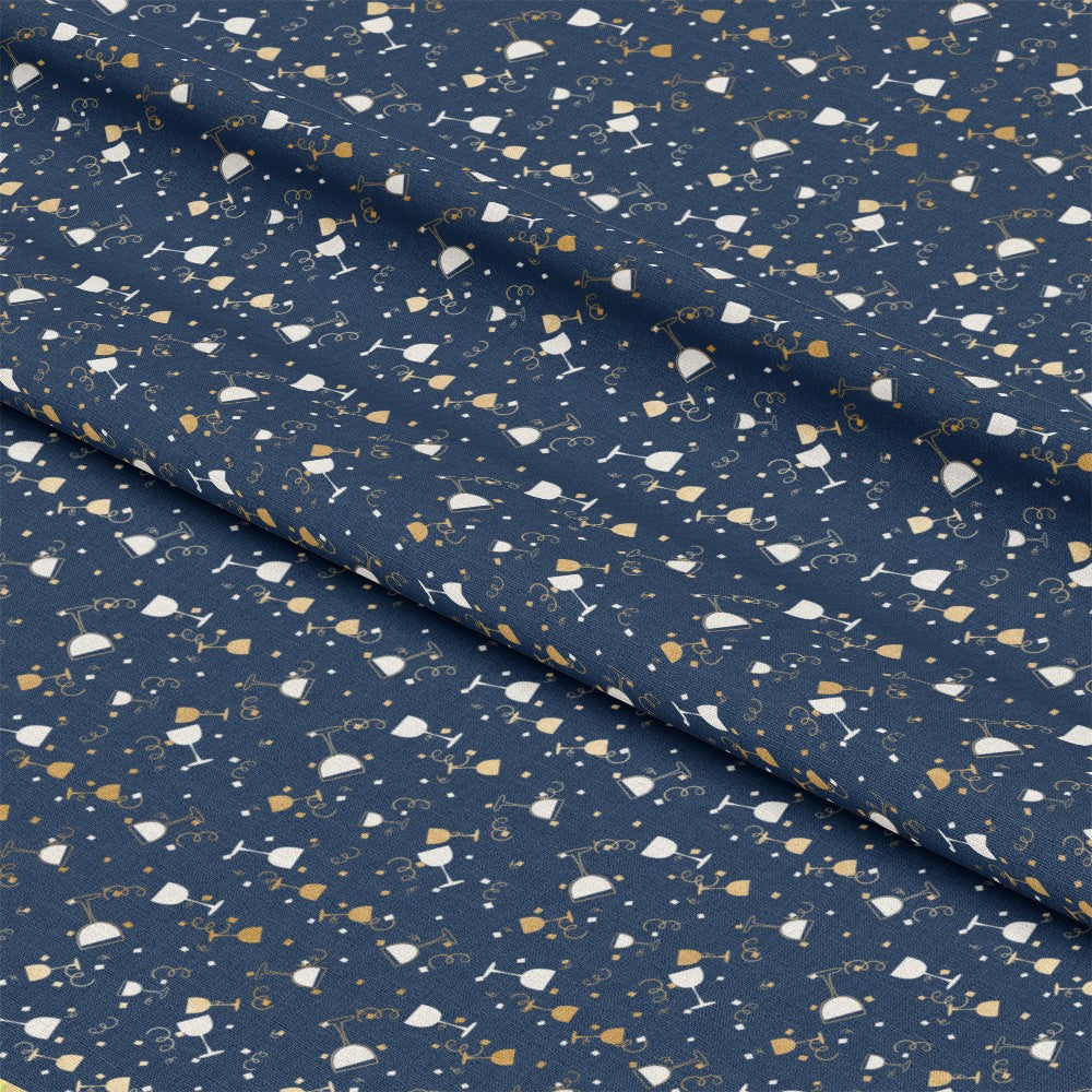 Navy and Gold Celebration Pattern 4 Quilting Cotton Fabric