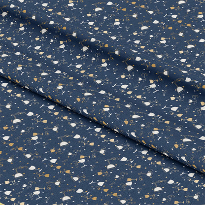 Navy and Gold Celebration Pattern 4 Quilting Cotton Fabric