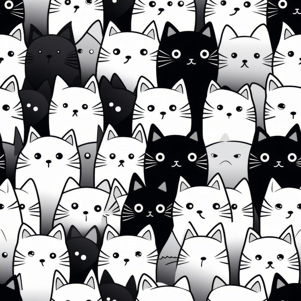 Black and White Cats Fat Quarter Bundle