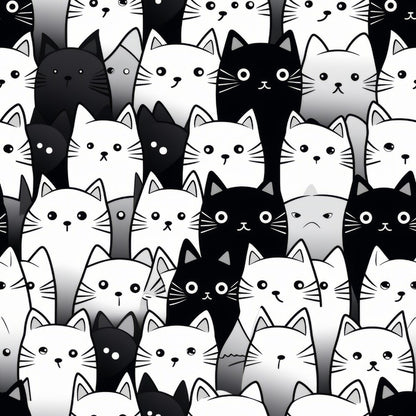 Black and White Cats Fat Quarter Bundle