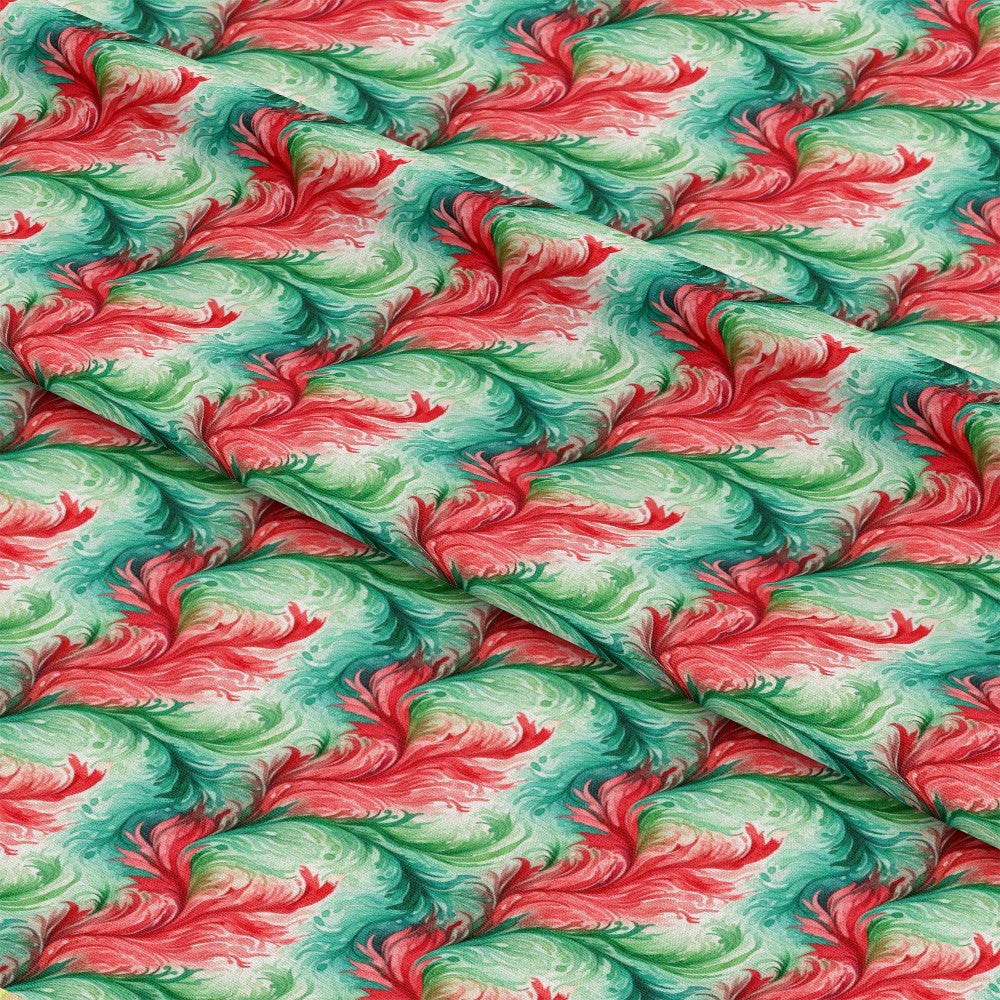 Watercolor Christmas Swirls Pattern 6 Quilting Cotton Fabric