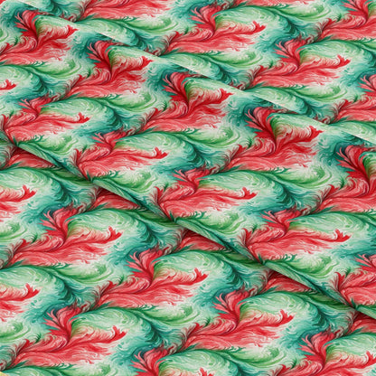 Watercolor Christmas Swirls Pattern 6 Quilting Cotton Fabric