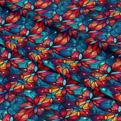 Stained Glass Christmas Pattern 7 Quilting Cotton Fabric