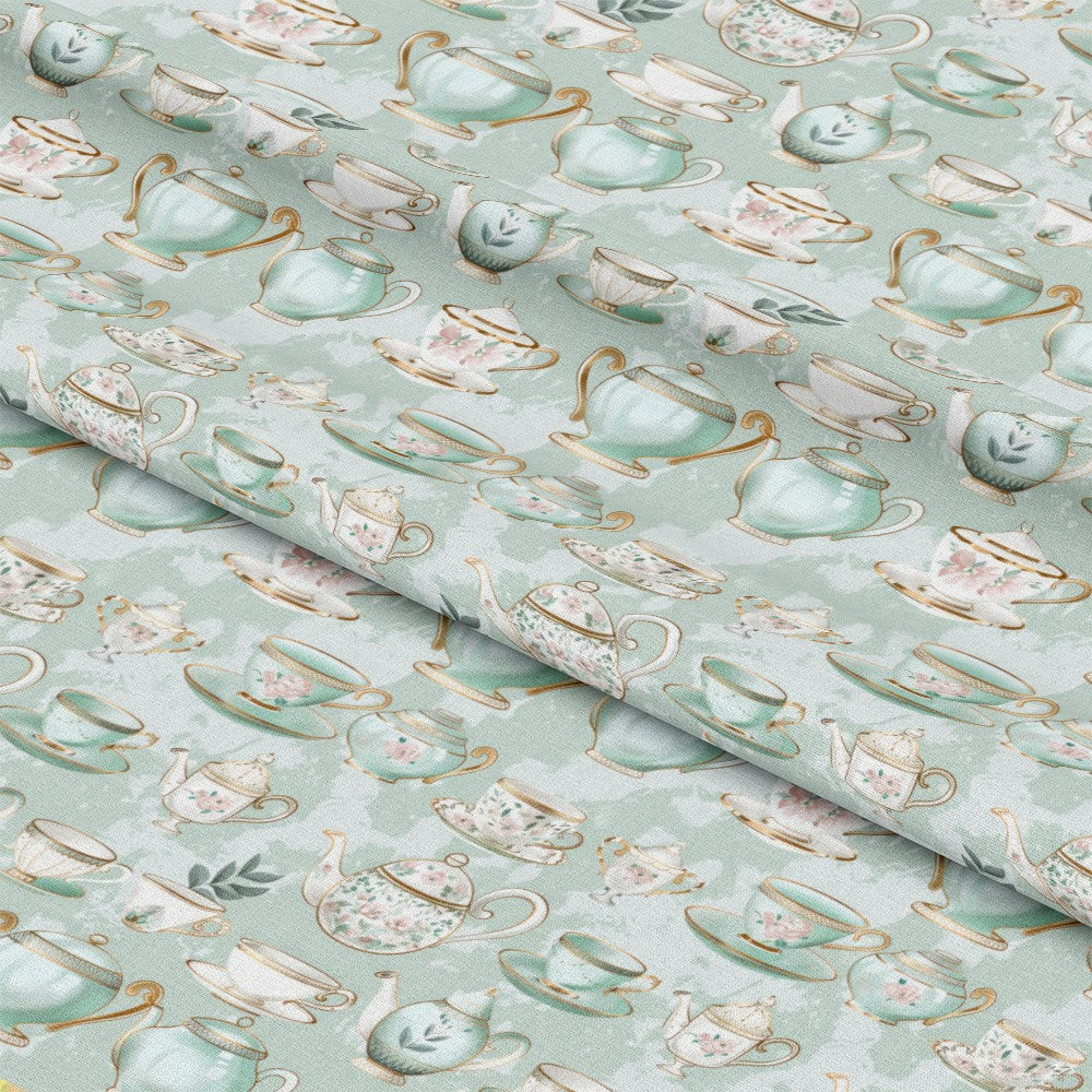 Whimsical Tea Party Pattern 3 Quilting Cotton Fabric