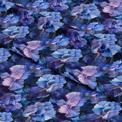 Iris Bloom Floral Pattern 7 Quilting Cotton Fabric
