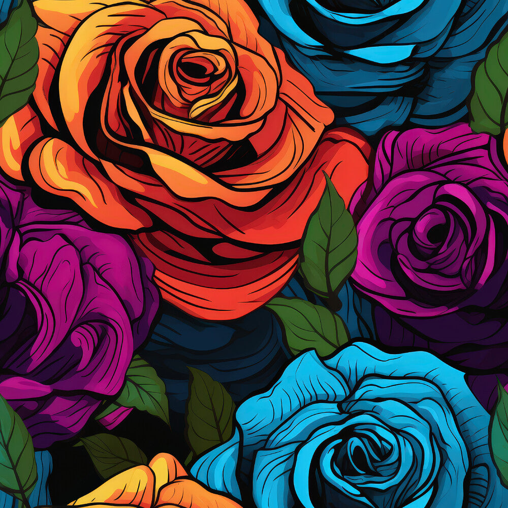 Pop Art Roses Fat Quarter Bundle