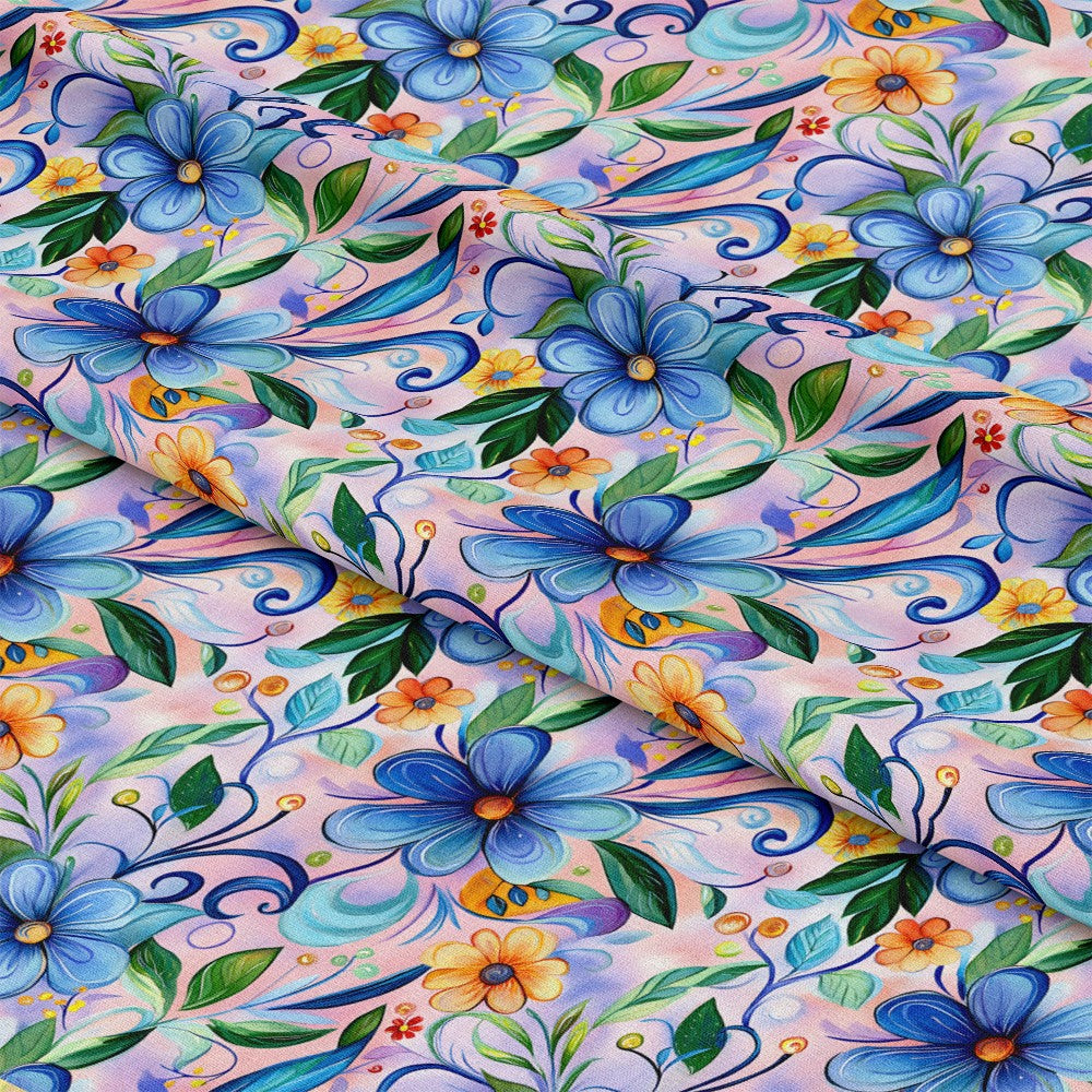 Vibrant Abstract Floral Art Pattern 5 Quilting Cotton Fabric