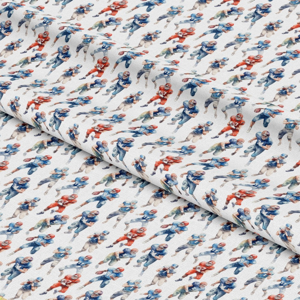 Watercolor Football Pattern 10 Quilting Cotton Fabric