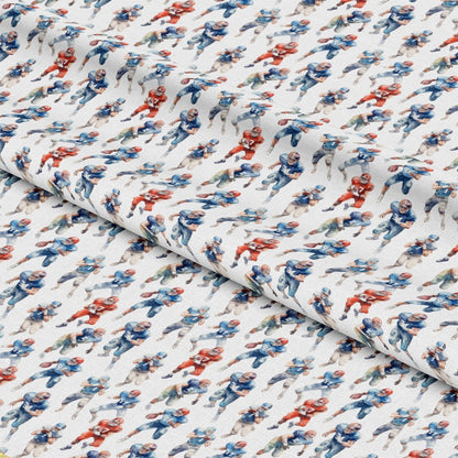 Watercolor Football Pattern 10 Quilting Cotton Fabric