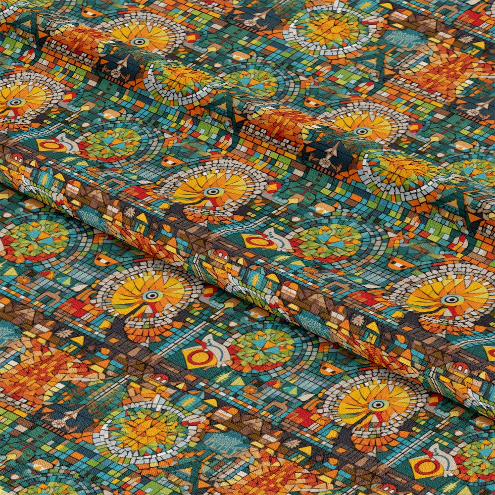 Mosaic Art Pattern 20 Quilting Cotton Fabric