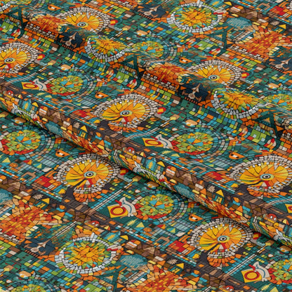 Mosaic Art Pattern 20 Quilting Cotton Fabric