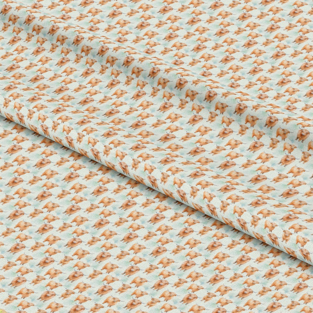 Funky Highland Cows Pattern 10 Quilting Cotton Fabric