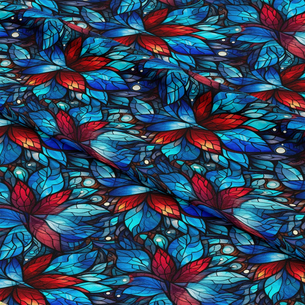 Stained Glass Christmas Pattern 17 Quilting Cotton Fabric