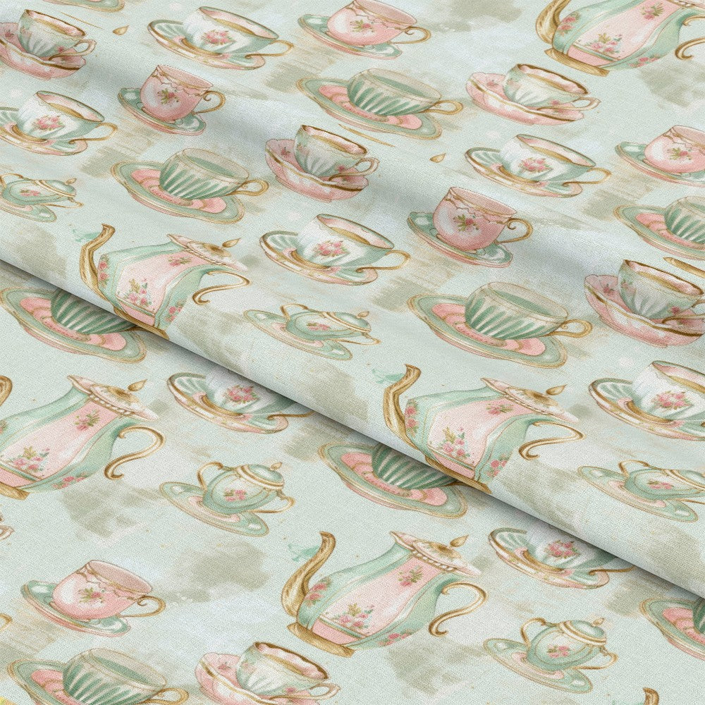 Whimsical Tea Party Pattern 4 Quilting Cotton Fabric