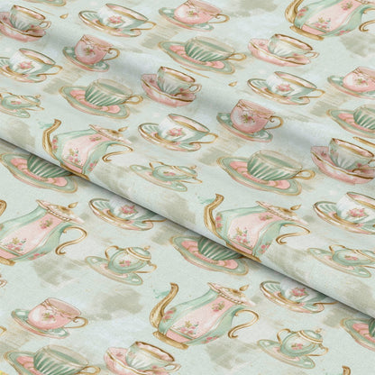 Whimsical Tea Party Pattern 4 Quilting Cotton Fabric