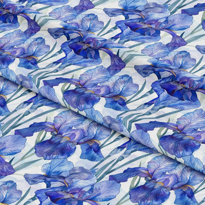 - Iris Bloom Floral Pattern 3 Quilting Cotton Fabric  
- Blue flowers  
- Purple petals  
- Green leaves  
- Botanical print  
- Quilting cotton  
- Textile fabric  
- Floral design  
- Soft fabric  
- Nature-inspired  
- Seamstress material  
- Artistic textile  
- Decorative cloth  
- Garden motif