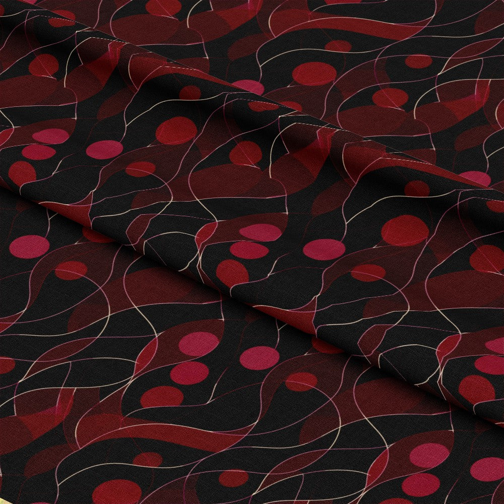 Burgundy Abstract Pattern 11 Quilting Cotton Fabric