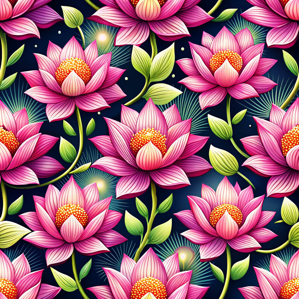 Lotus Flower Watercolor Fat Quarter Bundle
