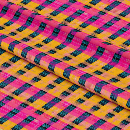 Neon Gingham Pattern 5 Quilting Cotton Fabric