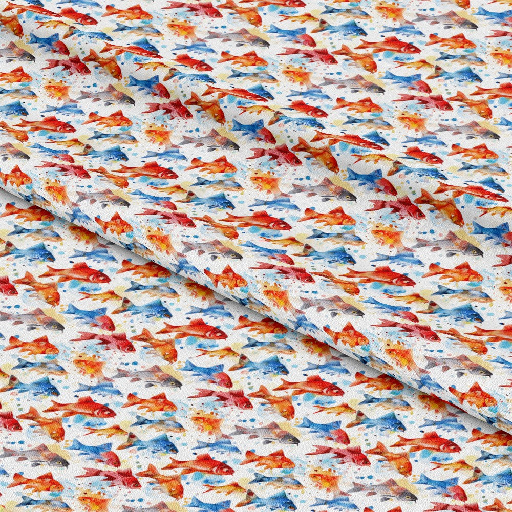 Watercolor Fish Pattern 18 Quilting Cotton Fabric