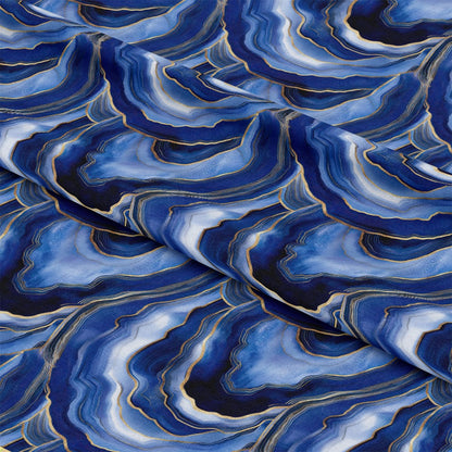 Royal Blue and Gold Agate Pattern 21 Quilting Cotton Fabric
